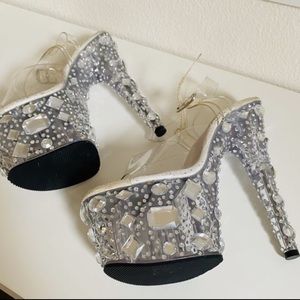 Pleaser Crystal platform heels
